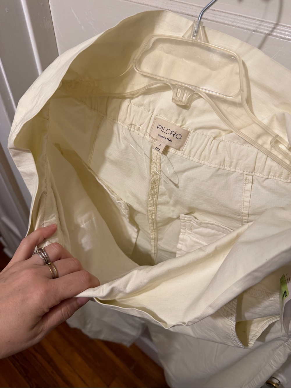 NWT ANTHROPOLOGIE Pilcro Cream Paper Bag High-Waist Bowed Leg Pants $158 NEW - Picture 8 of 11